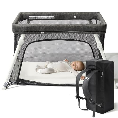Guava Family Travel Crib Includes Lightweight Backpack Design | Certified Baby Safe Portable Crib | Folding Play Yard, Comfy Mattress for Babies, Toddlers | Compact Baby Travel Bed | Amazon (US)
