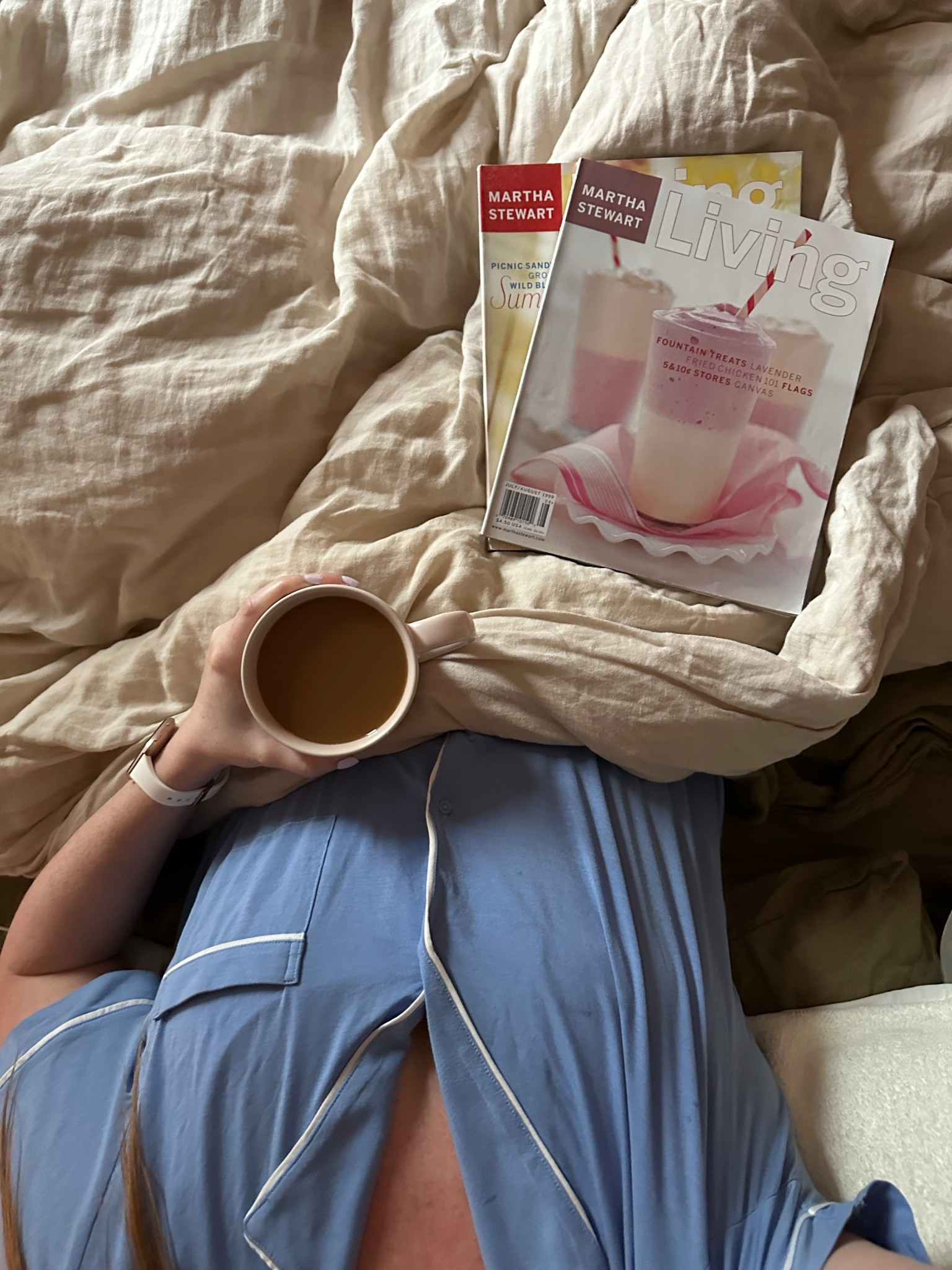 Cozy summer mornings in the softest lightweight pajama set ☁️ This one’s from Gap — breathable, not too hot, and currently on major sale. I’m wearing a size medium bottom and a large top. 

lightweight summer pajamas, Gap pajamas on sale, cozy morning outfit, breathable pajama set, matching pajama set, soft sleepwear



#LTKmidsize #LTKcanada #LTKsummer