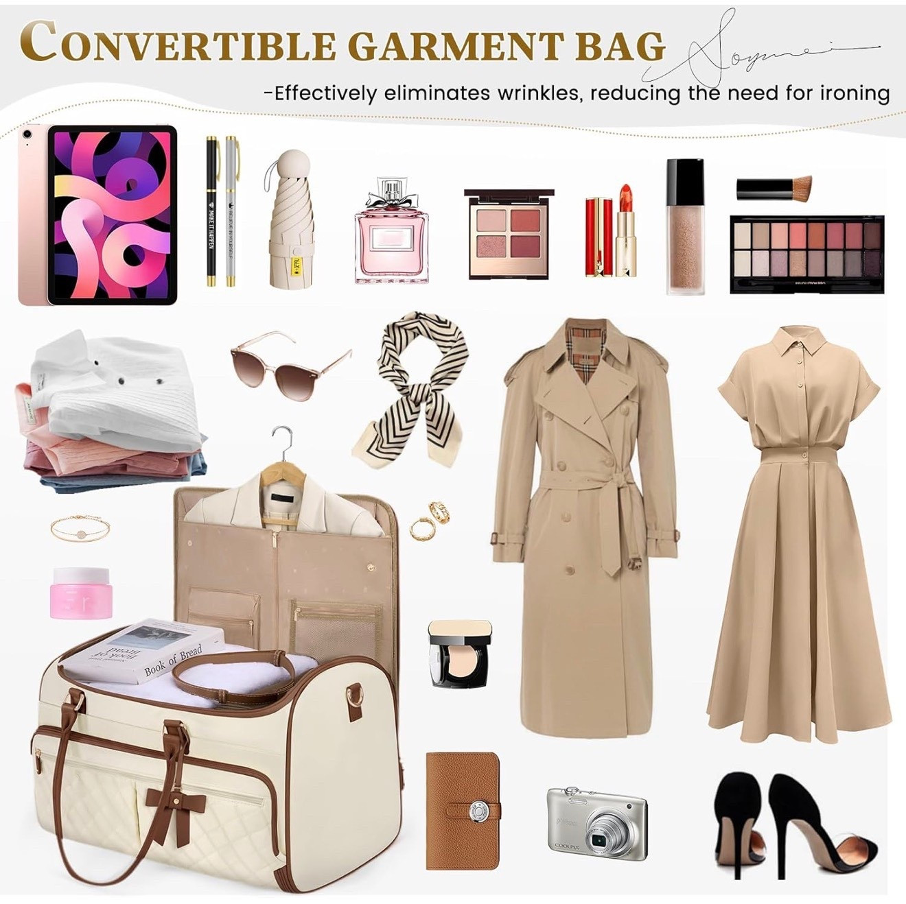 ✈️ Weekend-ready luxury! This convertible garment duffel is the ultimate travel companion—holds 3-5 days worth of outfits, transforms into a hanging garment bag to keep everything wrinkle-free, and includes a separate waterproof shoe pouch. The detachable shoulder strap and luggage sleeve make airport navigation a breeze. Perfect for business trips or weekend getaways when you want to arrive polished!
#LTKtravel #TravelEssentials #GarmentBag #WeekendGetaway #TravelInStyle​​​​​​​​​​​​​​​​

#LTKvlog #LTKSaleAlert #LTKTravel