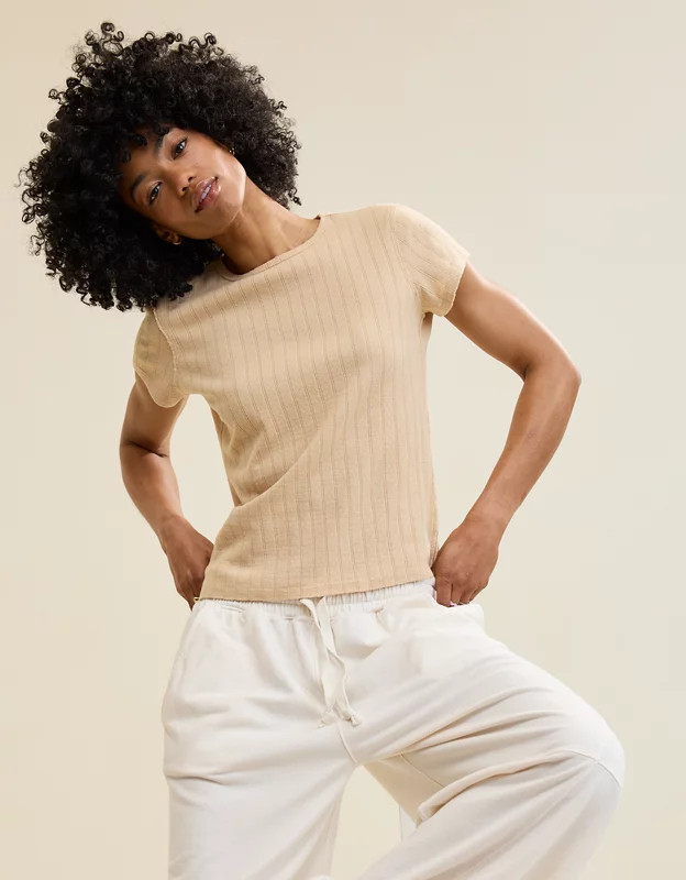 Aerie Pointelle Vintage T-Shirt | Aerie