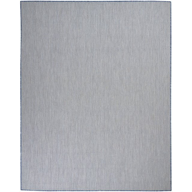 Nourison Courtyard Indoor/Outdoor Ivory Blue 9' x 12' Area Rug, (9x12) | Walmart (US)