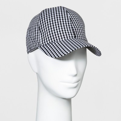 Women's Gingham Baseball Hat - A New Day™ Black | Target