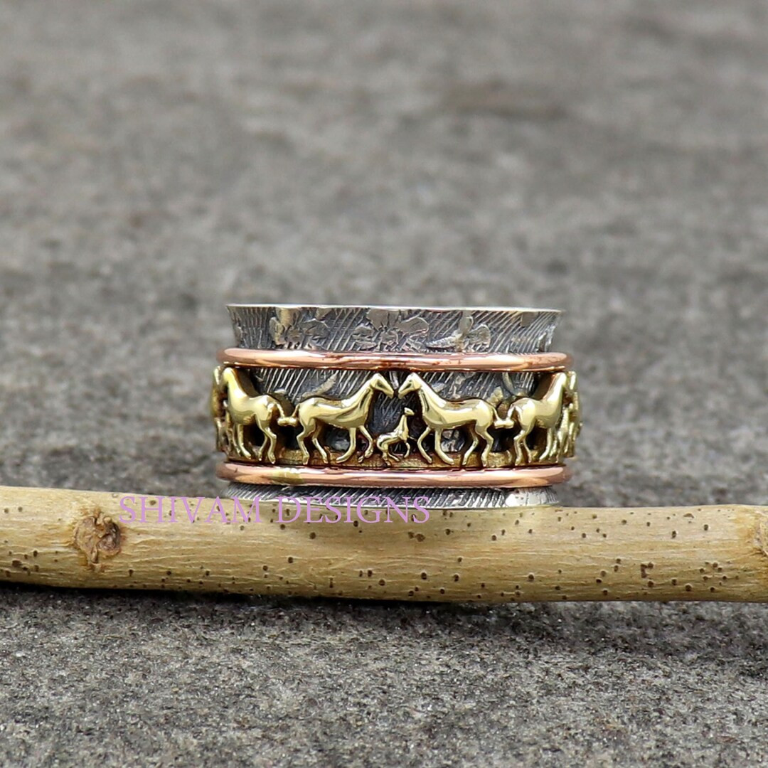 Spinner Ring, Horse Spinner Ring, Animal Spinner Ring, 925 Sterling Silver Spinner Ring, Meditati... | Etsy (US)