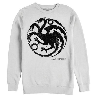 Men's Game of Thrones Targaryen Dragon Symbol Sweatshirt - White - X Large | Target