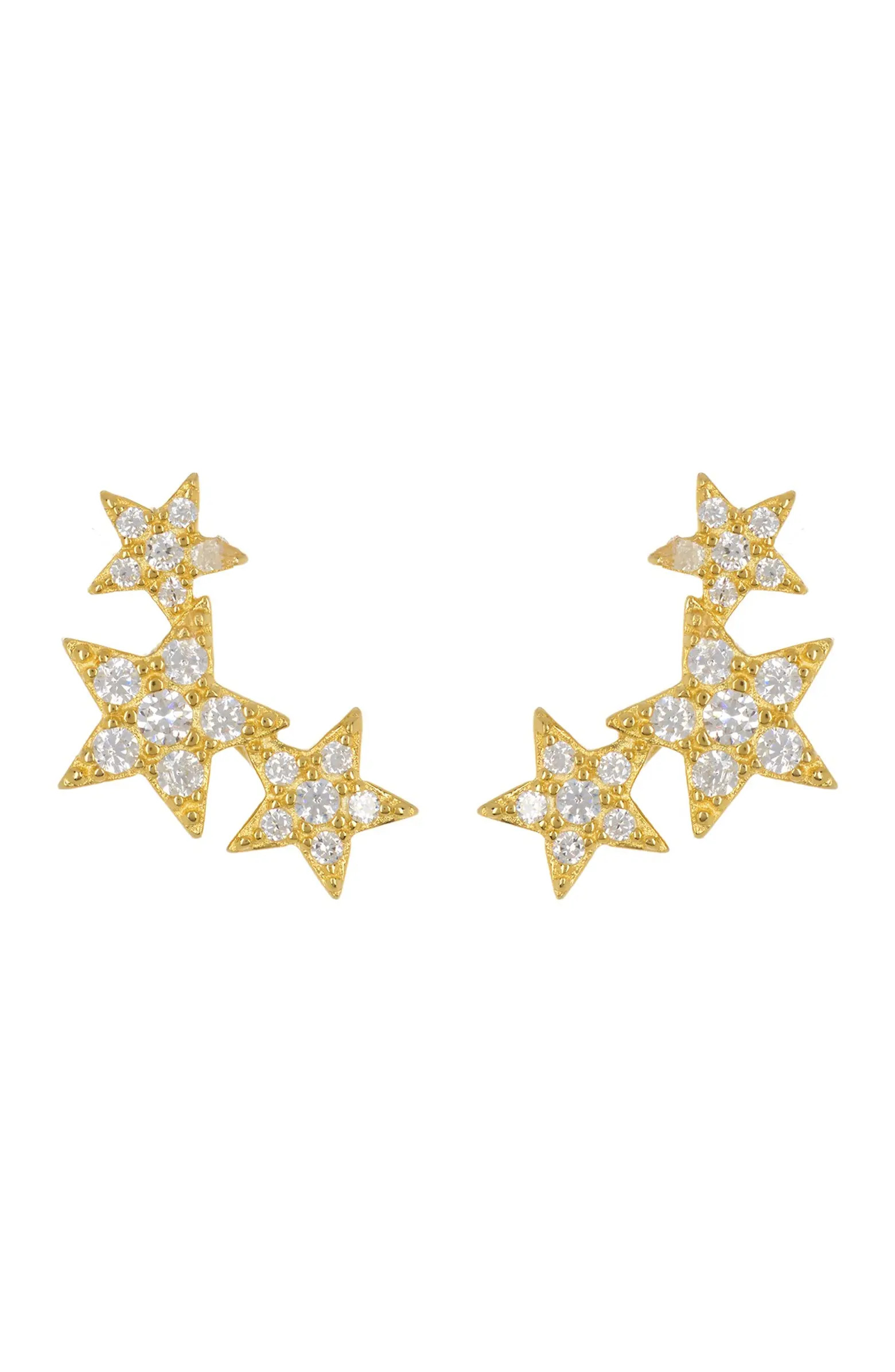 14K Yellow Gold Plated CZ Shooting Star Earrings | Nordstrom Rack