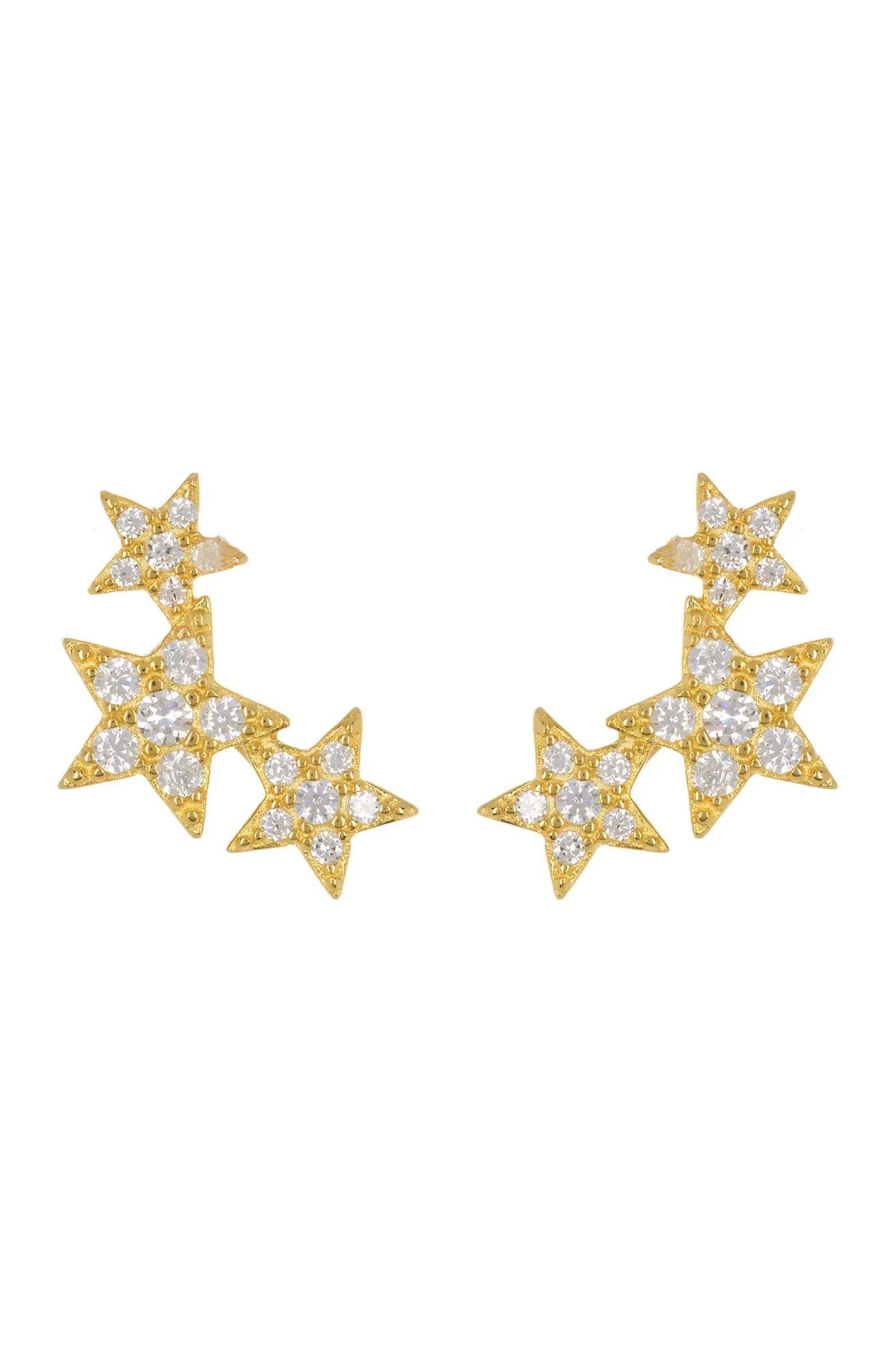 14K Yellow Gold Plated CZ Shooting Star Earrings | Nordstrom Rack