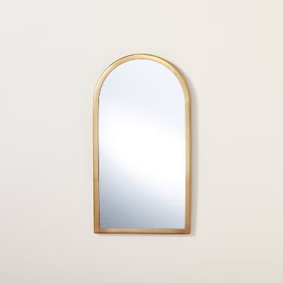 Arched 8"x16" Metal Frame Wall Mirror Brass Finish - Hearth & Hand™ with Magnolia | Target