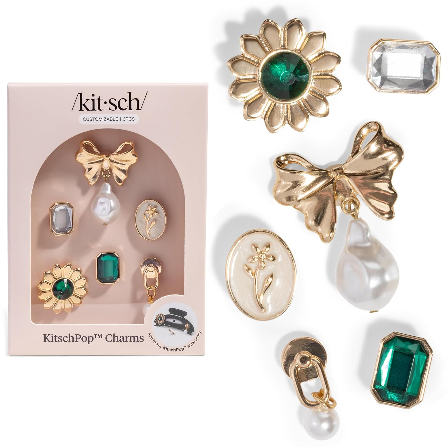 Amazon.com: KitschPop™Charm Sets – Interchangeable Charms For Hair Clips, Hair Brushes | Dura... | Amazon (US)