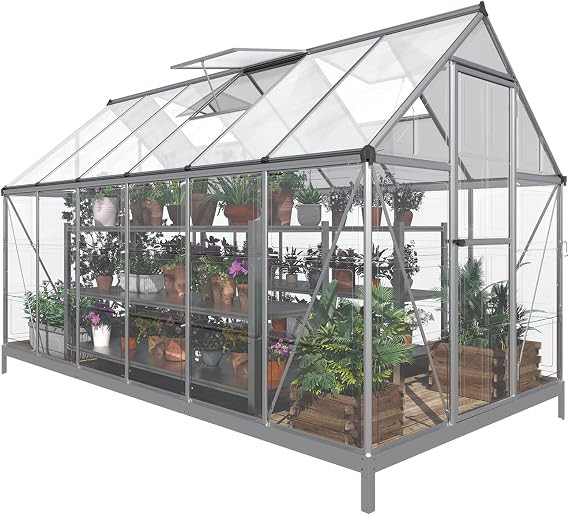 AMERLIFE 6x12 FT Polycarbonate Greenhouse 2 Vent Window Lockable Swing Door Walk-in Hobby Greenho... | Amazon (US)