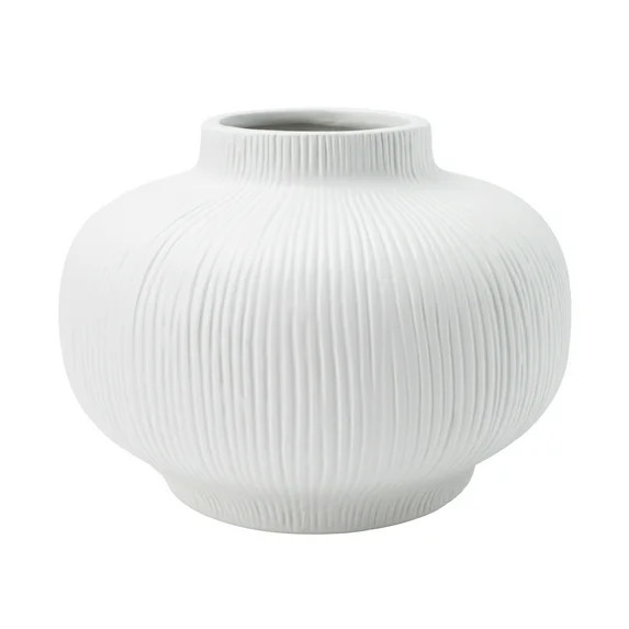Better Homes & Gardens Soft Curve White Ceramic Decorative Vase, 6" | Walmart (US)