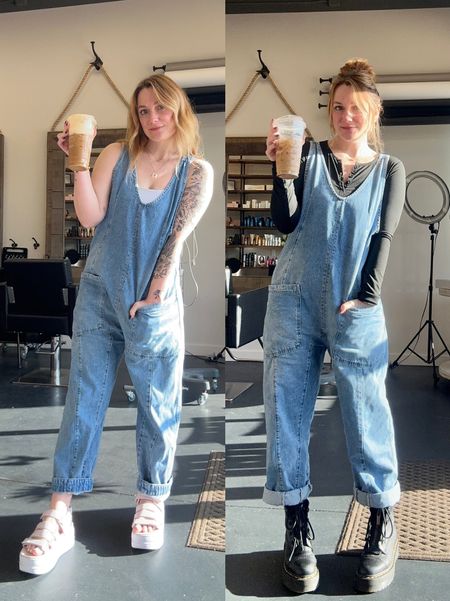 Summer to fall overalls outfit. 
These are the free people overalls but see my other posts for the amazon dupe that I love just as much! 

#LTKshoecrush #LTKstyletip #LTKSeasonal