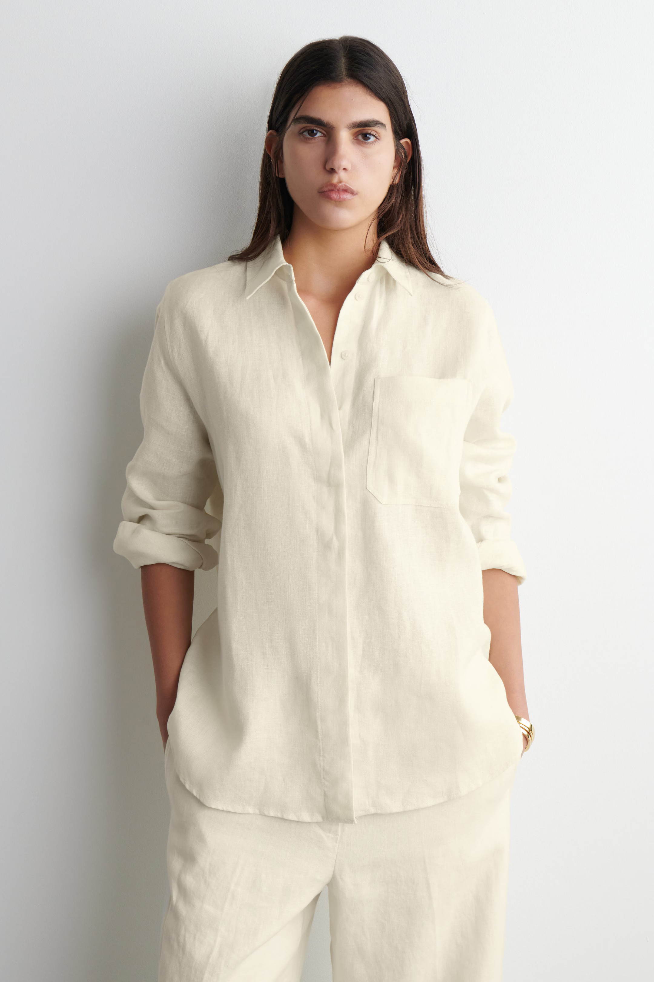 OVERSIZED LINEN SHIRT - BUTTER YELLOW | COS UK