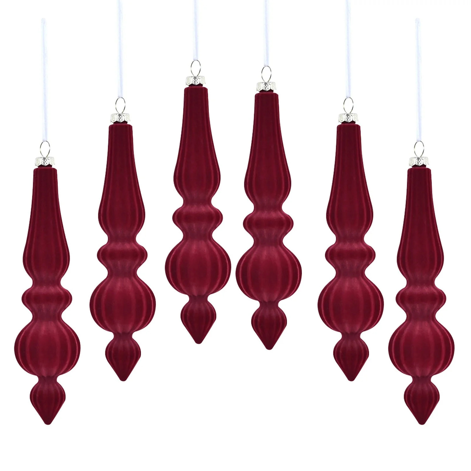 Tainini 6Pcs Velvet Christmas Hanging Balls, Flocked Tree Christmas Ball Ornaments Decorative Han... | Walmart (US)