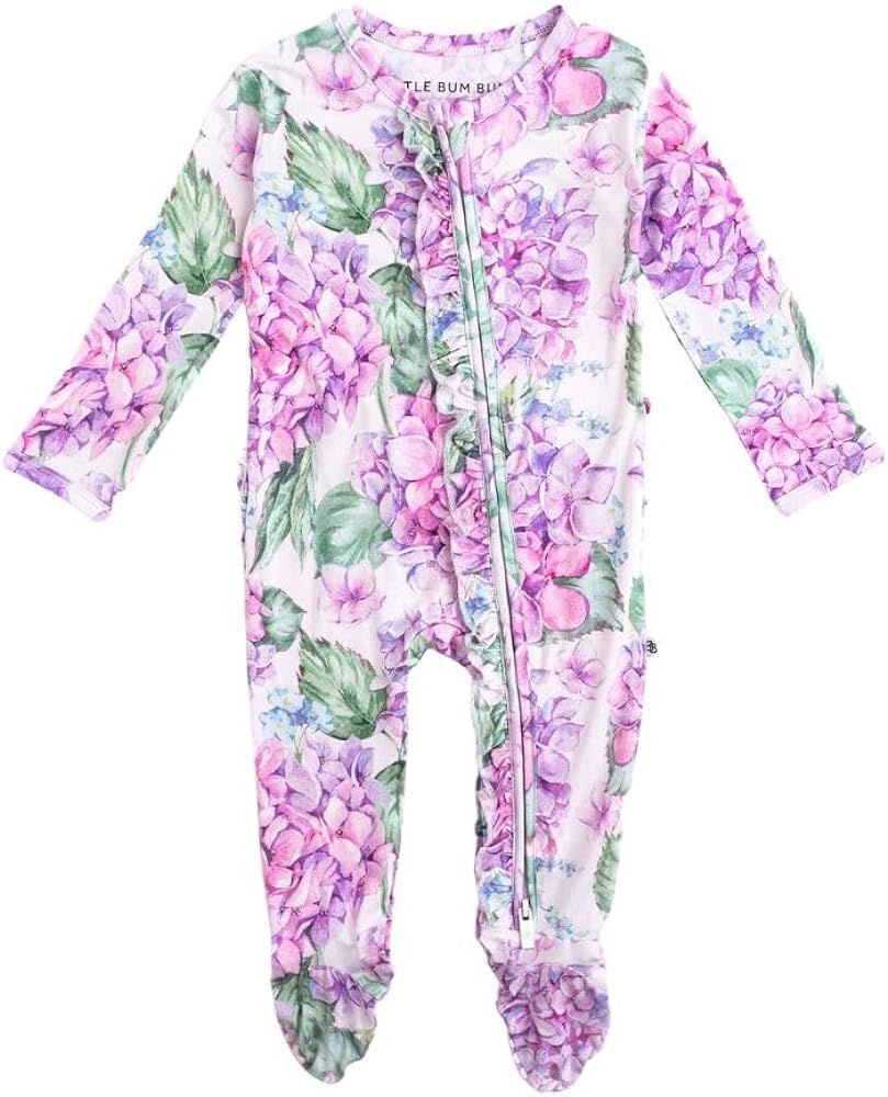 Bums & Roses Bamboo Baby Ruffle Footies | Soft Spandex and Viscose from Bamboo | Two-way Zipper f... | Amazon (US)