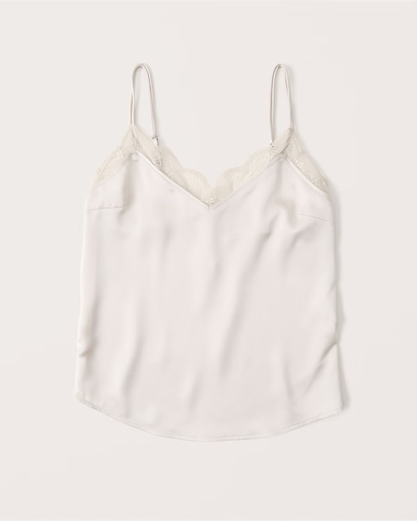 Double Strap Lace Trim Cami | Abercrombie & Fitch (US)