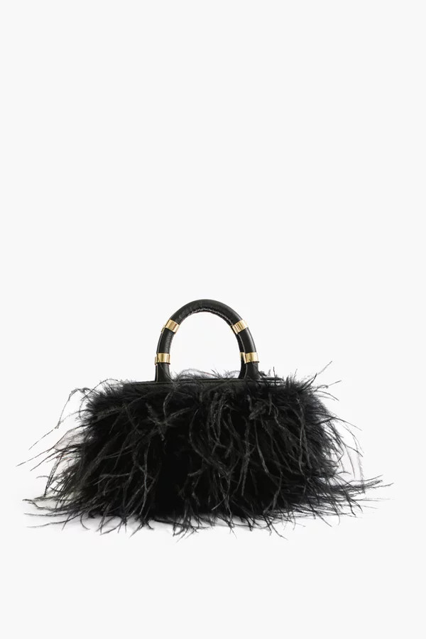 Black Emily Feather Bag | Tuckernuck (US)