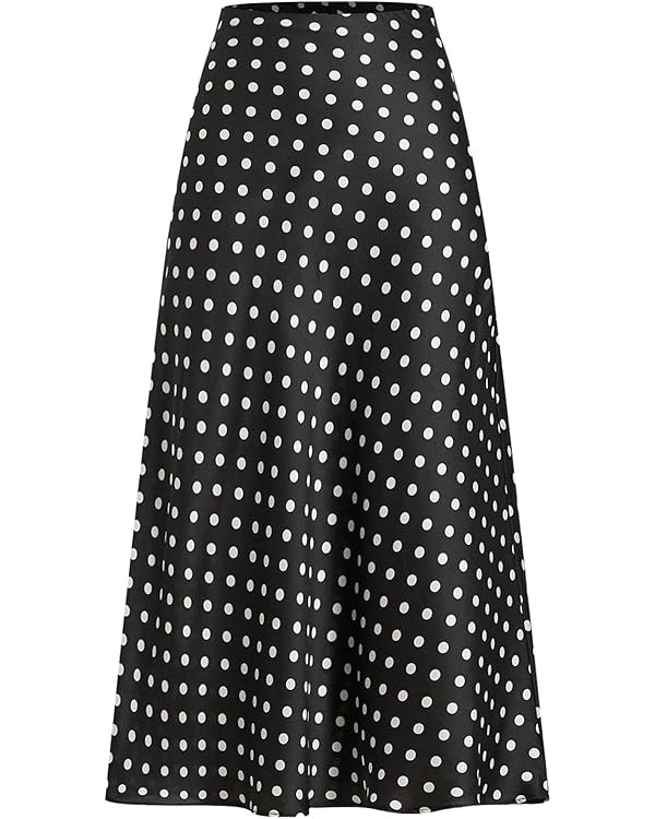 GORGLITTER Women's Polka Dots Long Flowy Skirts Dressy High Waisted Business Causal Skirt | Amazon (US)