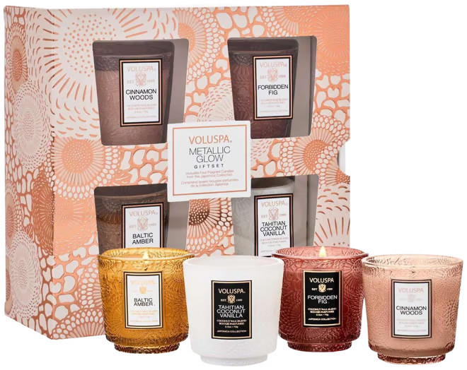 Voluspa Metallic Glow Pedestal Candle Gift Set | Kohl's