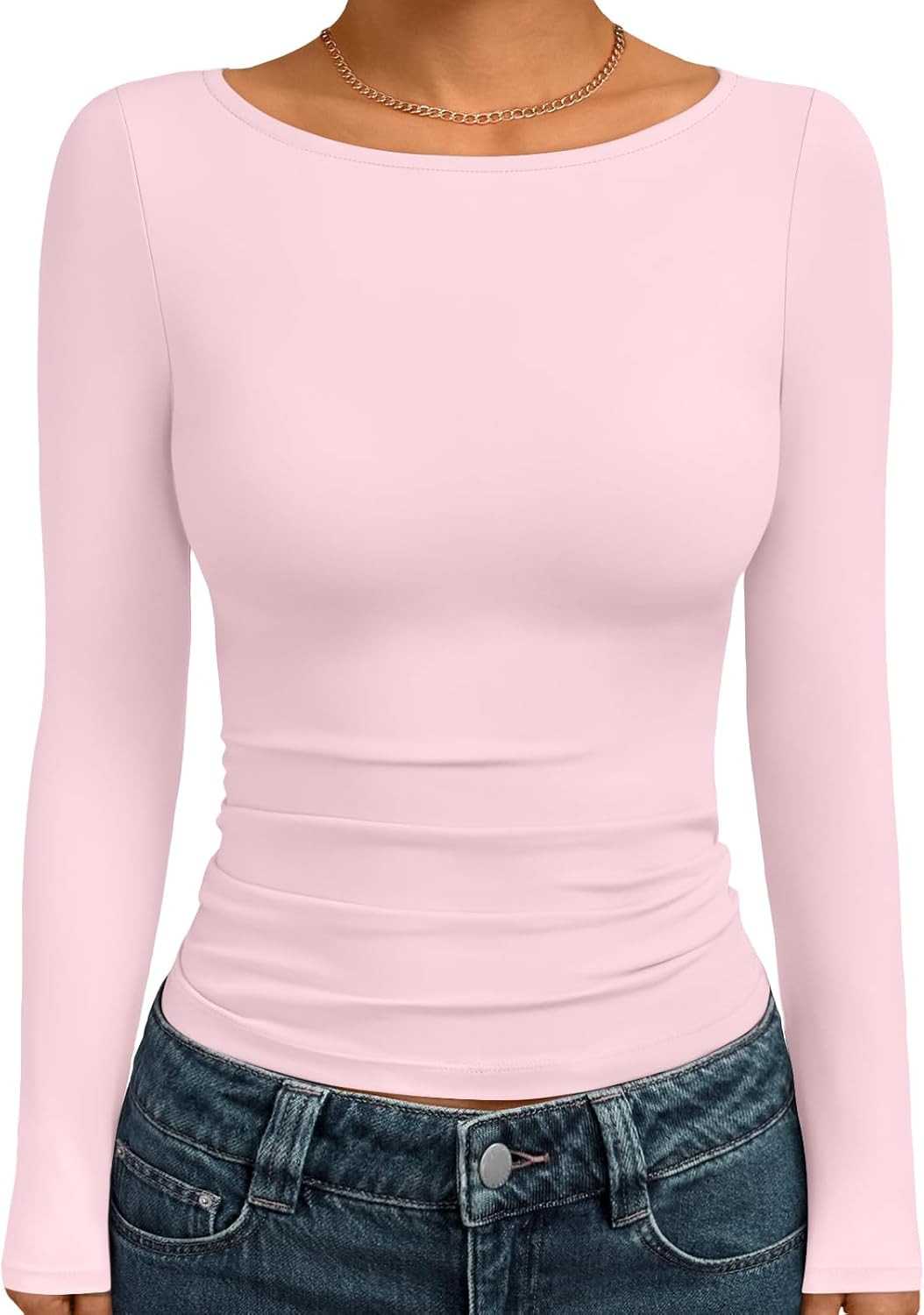 Trendy Queen Women's Boat Neck Tops Long Sleeve Shirts | Amazon (US)