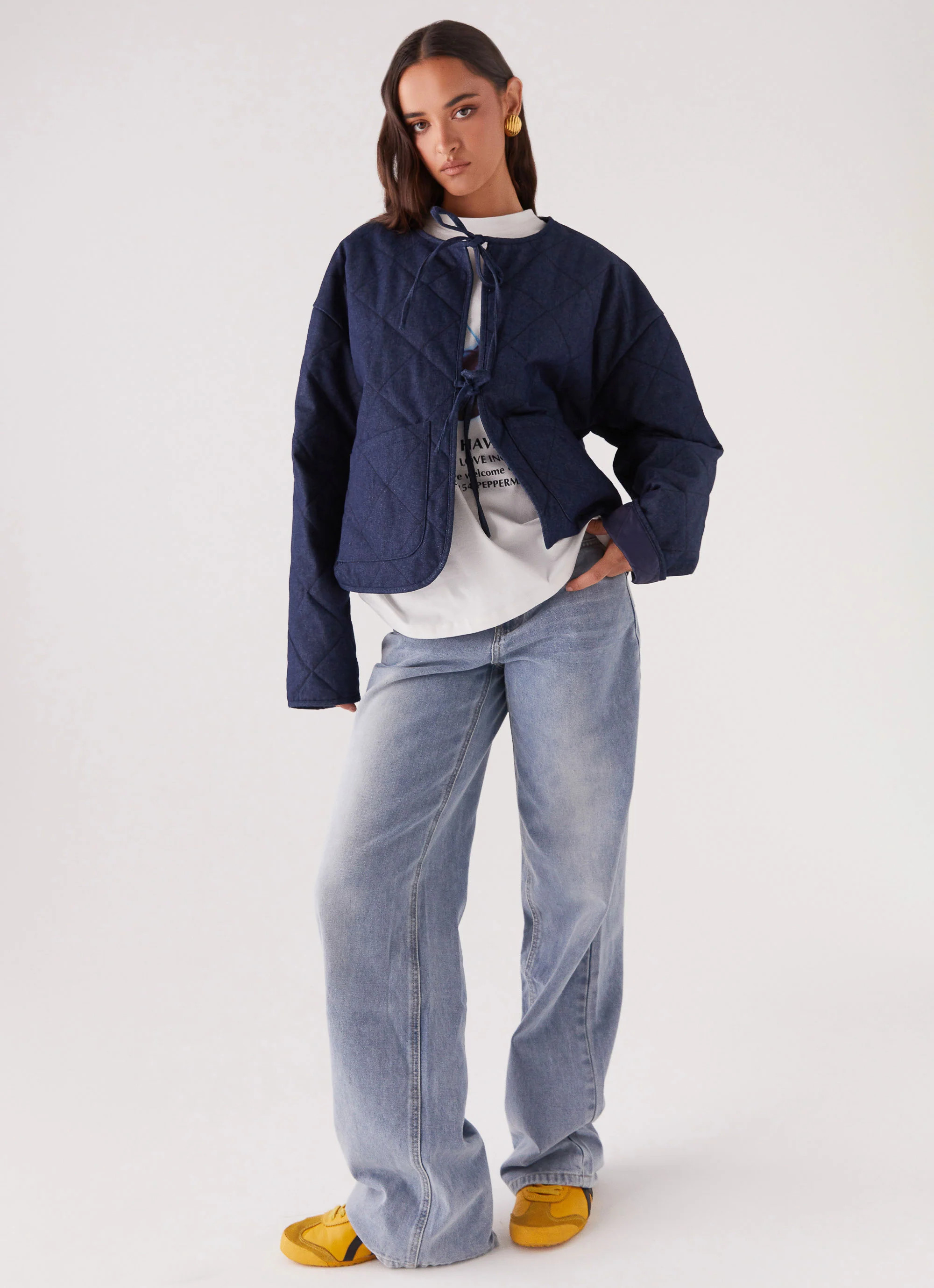 Faded Fall Quilted Jacket - Vintage Blue Wash | Peppermayo (Global)