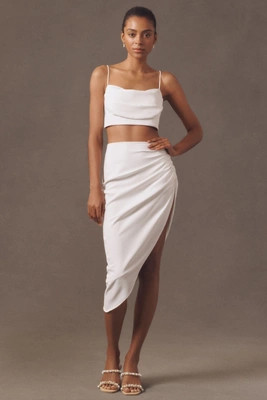 Delfi Collective Nina Cropped Top & Asymmetric Midi Skirt Set | Anthropologie (US)