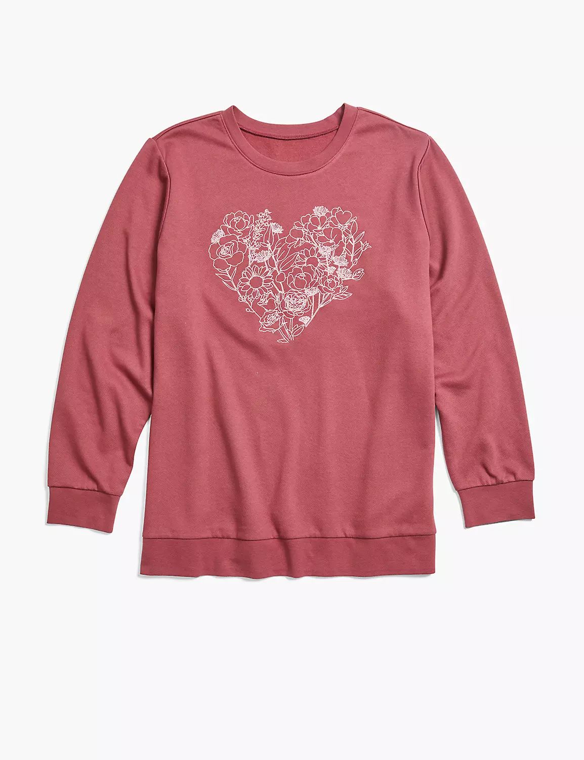 Embroidered Flower Heart Graphic Sweatshirt | LaneBryant | Lane Bryant (US)