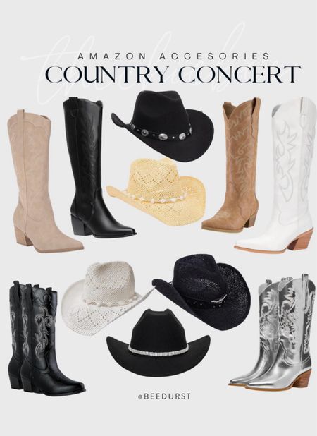 Cowboy boots and cowboy hats for country concert, summer country concert looks, country concert accessories, nashville accessories, cowboy boots for festivals from Amazon amazon cowboy boots 

#LTKSeasonal #LTKFindsUnder50 #LTKStyleTip