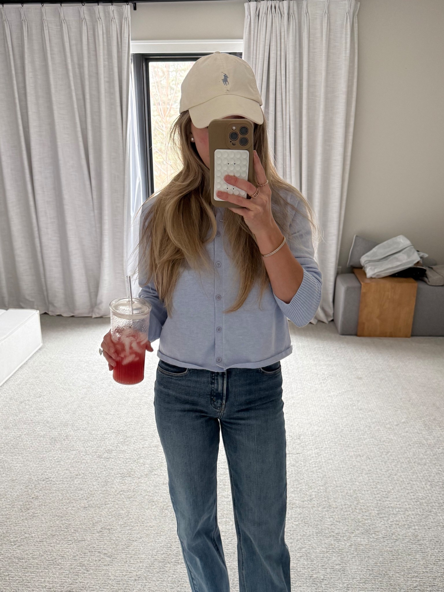 Blue cardigan size large 
The perfect 90’s straight jeans aritzia size 26 TTS color: seeing blue 

#LTKHome #LTKSeasonal #LTKFindsUnder50