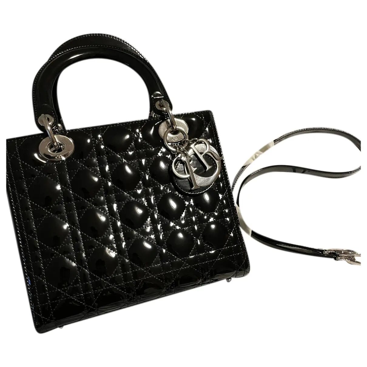 Lady dior patent leather handbag Dior Black in Patent leather - 30433258 | Vestiaire Collective (Global)