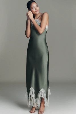 RMN Studio Satin Lace Slip Dress | Anthropologie (US)