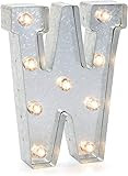 Darice 5915-750 Silver Metal Marquee Letter – W - 9.87” Tall, Galvanized Silver Finish | Amazon (US)