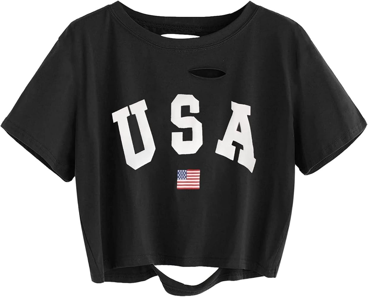 Remidoo Women's Casual Short Sleeve Graphic Print Tie Dye Crop Top T Shirt | Amazon (US)