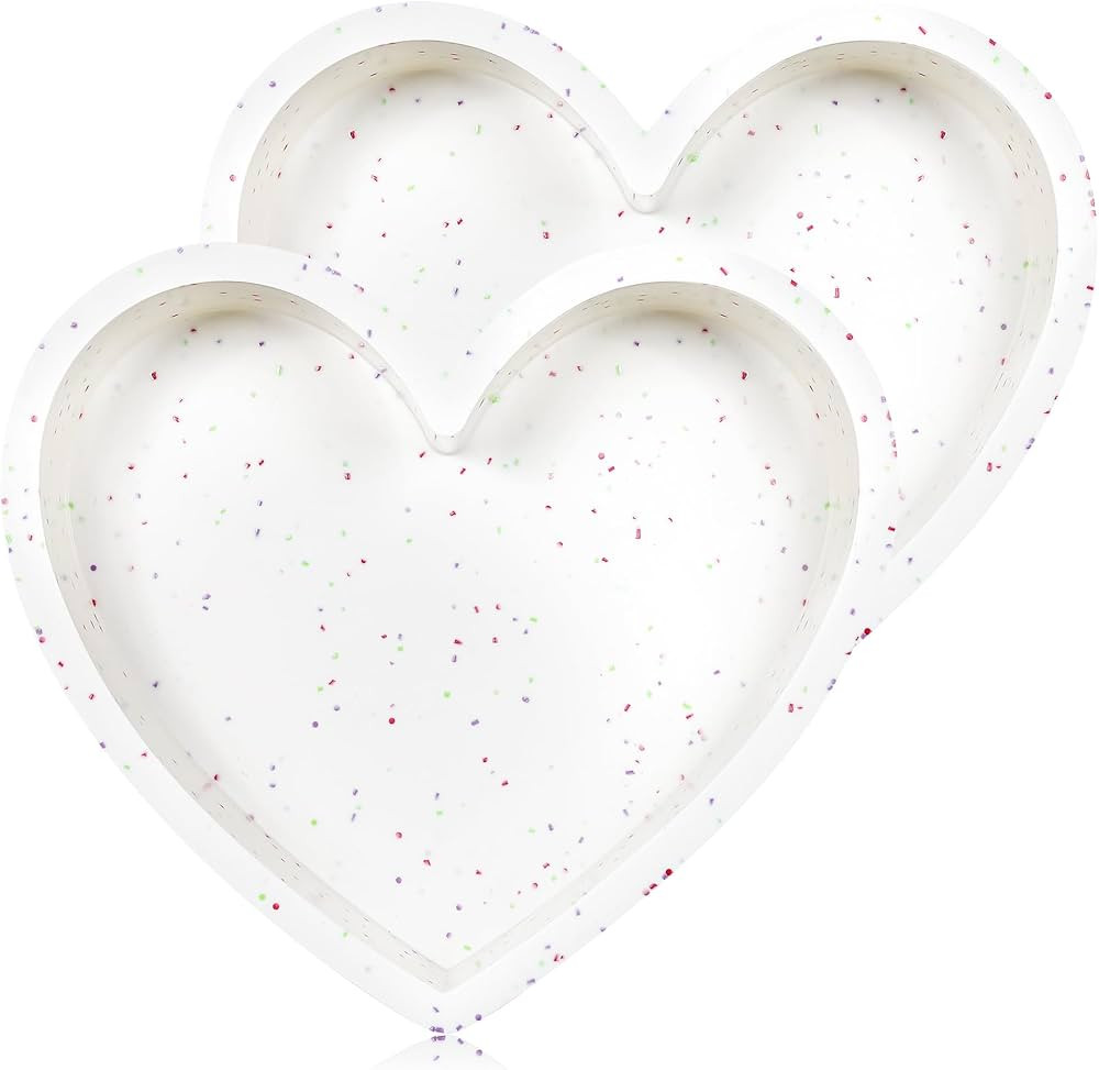 8 Inch Silicone Heart Shaped Cake Pans for Valentine's Day Small Heart Cake Pan Set Nonstick Sili... | Amazon (US)