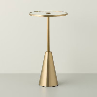 Round Accent Side Table Glass/Brass - Hearth & Hand™ with Magnolia | Target