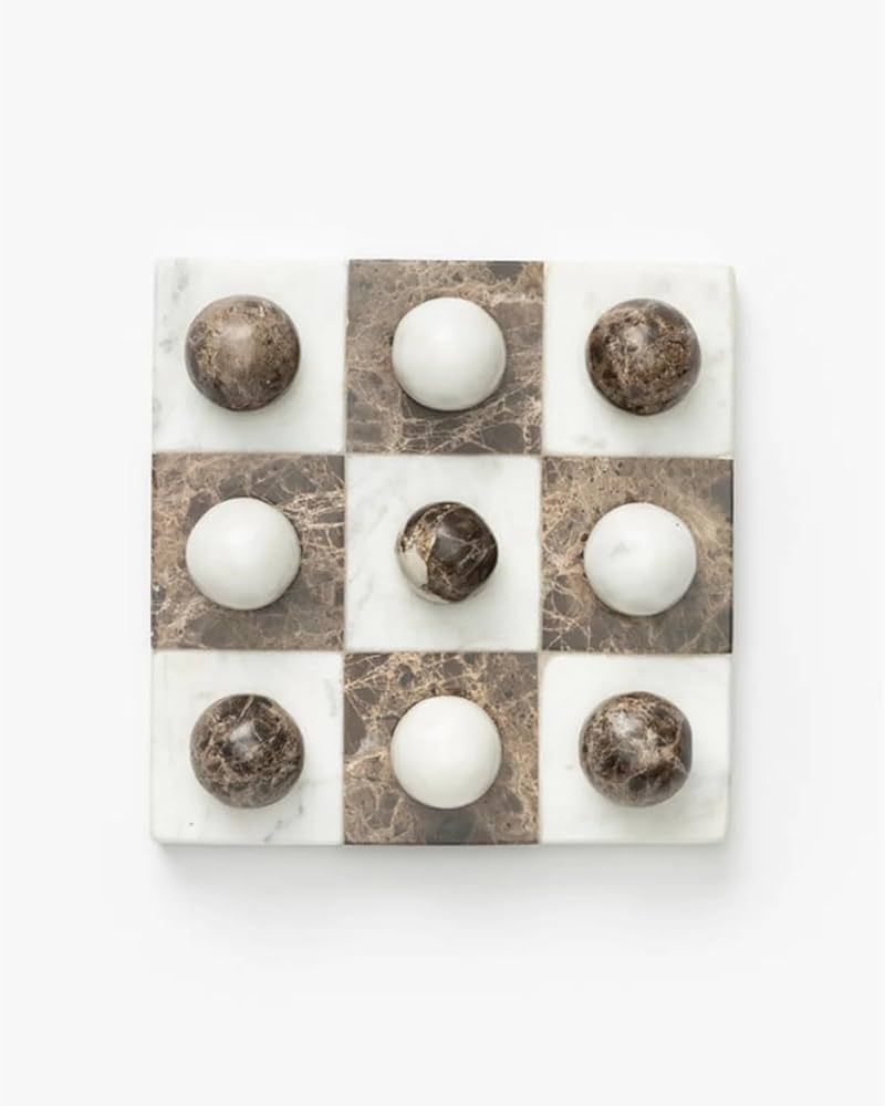 Decorative Brown Dual Marble Classic Tic-Tac-Toe Board,Marble Tic Tac Toe Game, Marble Board Tabl... | Amazon (US)