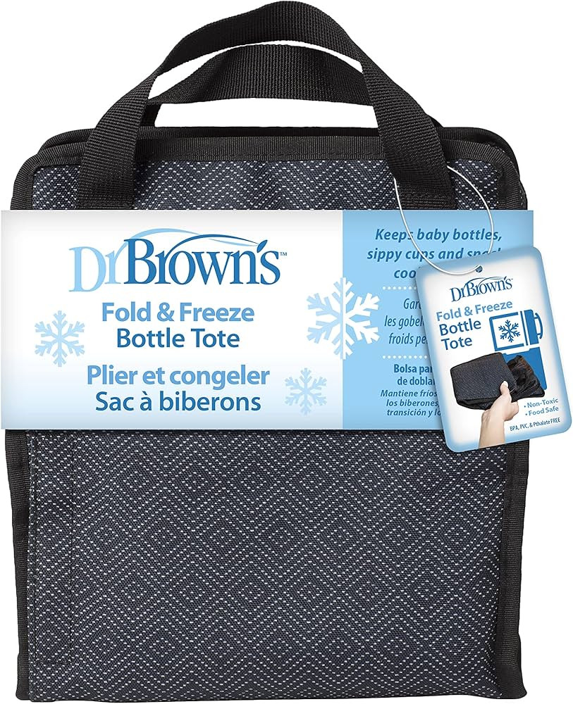 Dr. Brown's Fold & Freeze Bottle Tote, Breastfeeding Essential Cooler Bag, 6 Baby Bottles Milk St... | Amazon (US)