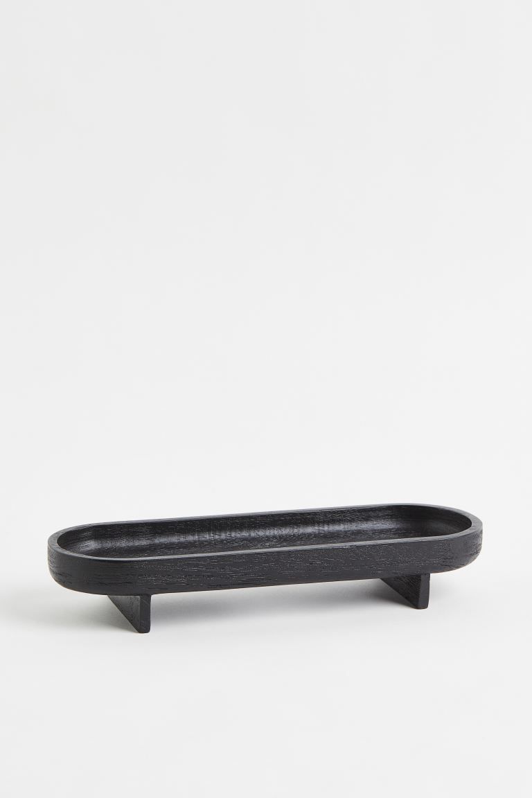 Oval Wooden Tray - Black - Home All | H&M US | H&M (US + CA)