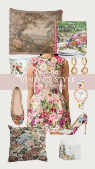 Vintage style- Colourful floral tapestry inspired mood board 

 #LTKsummer #LTKdresses #LTKhome
