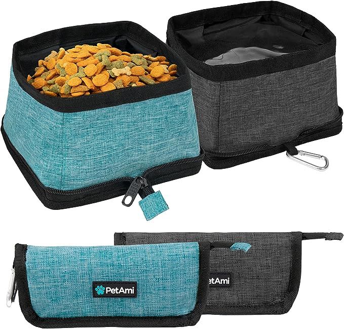 PetAmi Collapsible Dog Bowls 2 Pack, Travel Dog Bowls, Portable Water Bowl for Dog Puppy Cat Pet,... | Amazon (US)