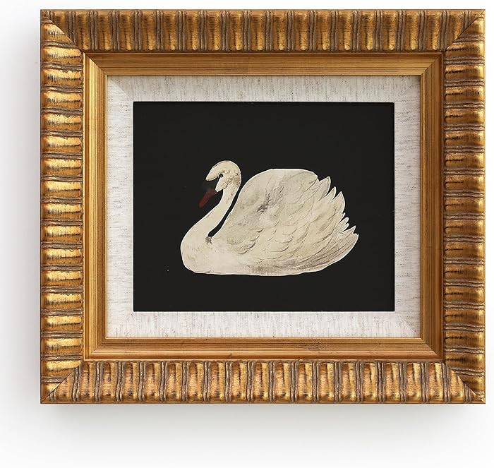 Gold Wood Framed Canvas Wall Art Vintage Decor,Black Swan Painting Prints,8"x10" Picture Frame fo... | Amazon (US)