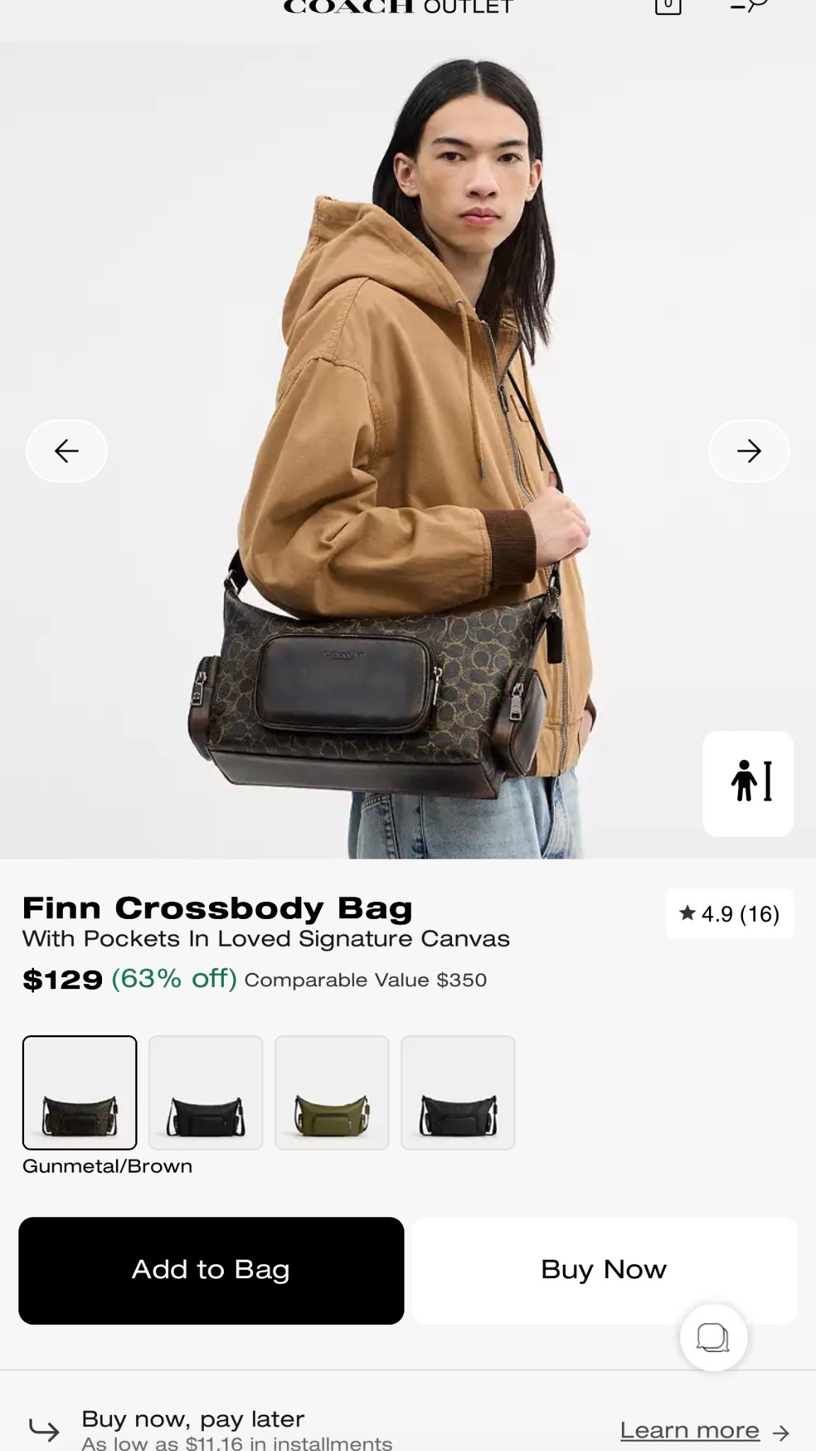 If you missed out on this steal, the loved canvas Finn is back on the outlet! #coach #coachbag 