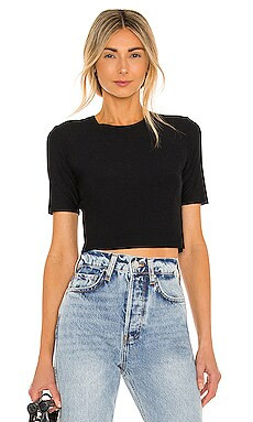 Commando Butter Cropped Tee in Black from Revolve.com | Revolve Clothing (Global)
