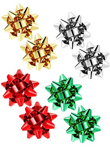 Hicarer 4 Pairs Christmas Bow Earrings for Women Xmas Gifts Bow Stud Earrings Festive Holiday Jewelry Set Favors Accessories | Amazon (US)