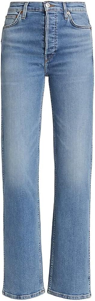 RE/DONE Women's 90's High-Rise Loose Jeans Rio Fade Blue | Amazon (US)