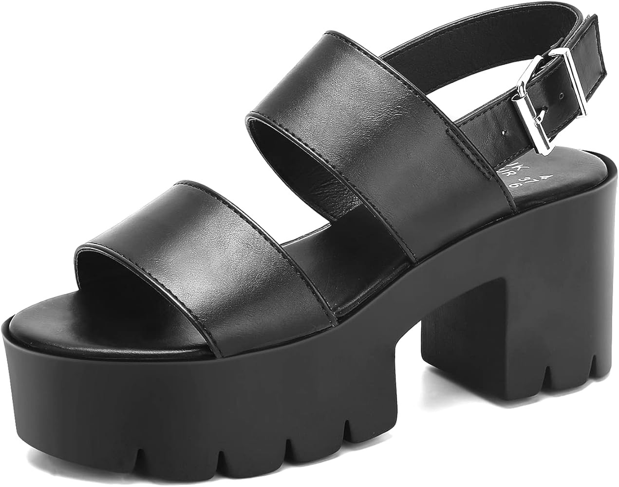Womens Chunky Platform Sandals Open Toe Block Heeled with Adjustable Ankle Strap | Amazon (US)