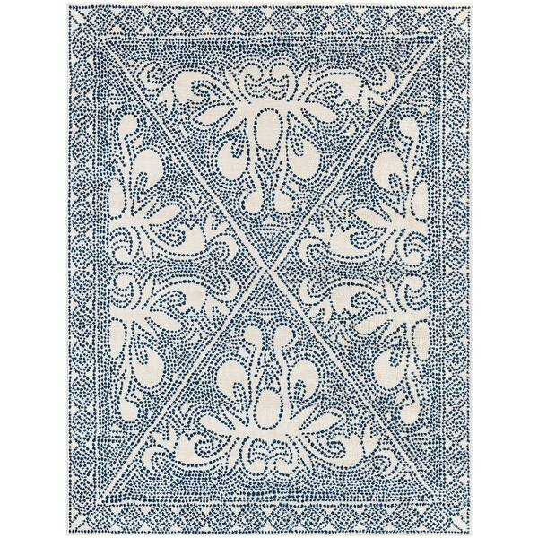 Adela Mosaic Floral Area Rug - 9' x 12'3" - Blue/Cream | Bed Bath & Beyond