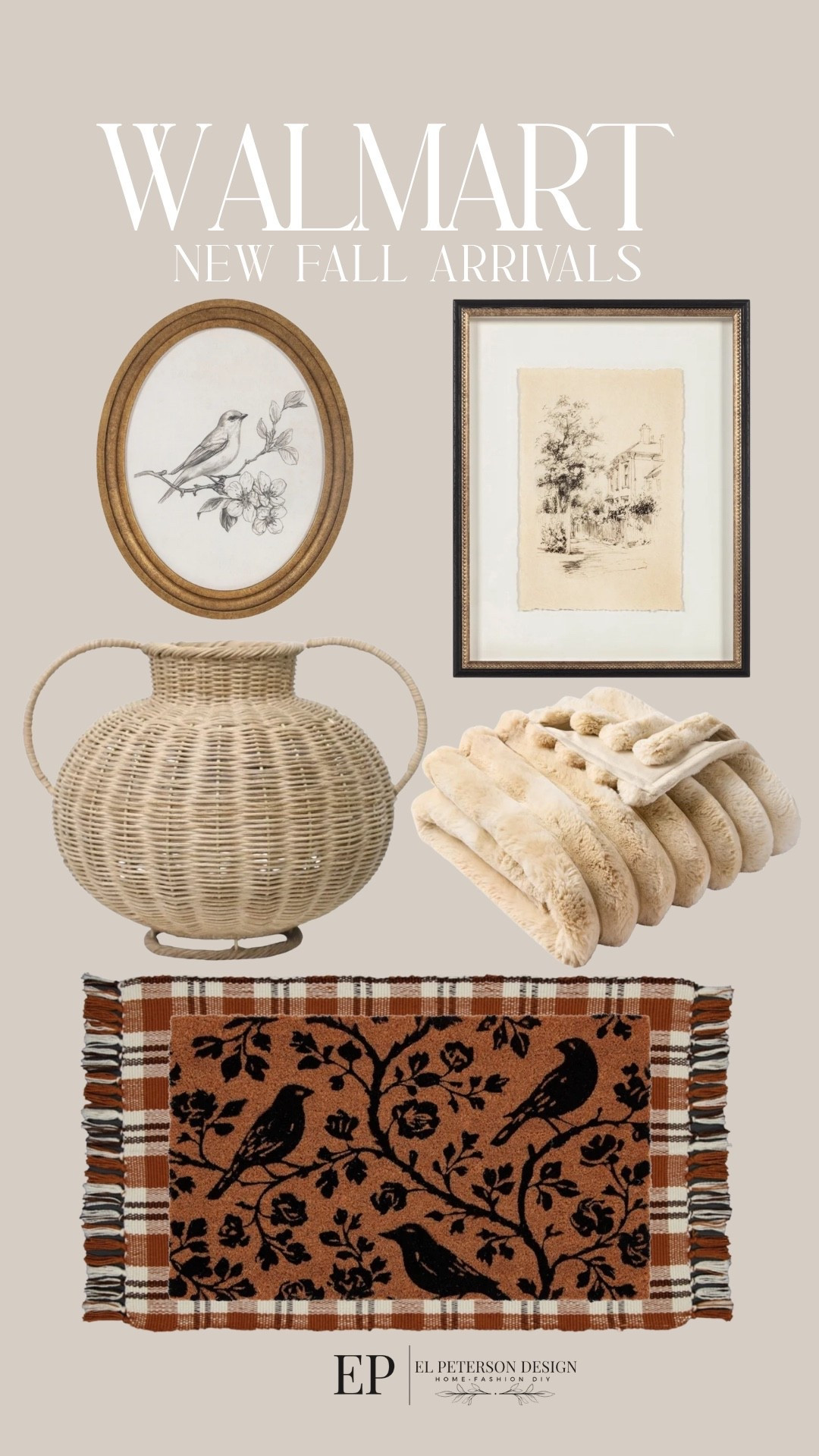 Walmart
New fall arrivals
Artwork
Blanket
Vase
Front door mat

#LTKHome