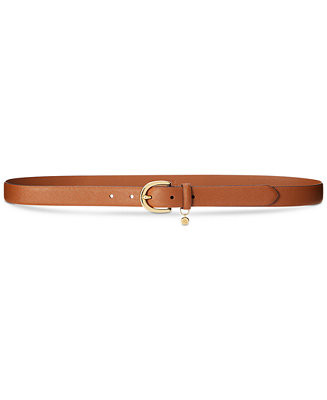 Lauren Ralph Lauren Women's Charm Crosshatch Leather Belt - Macy's | Macy's