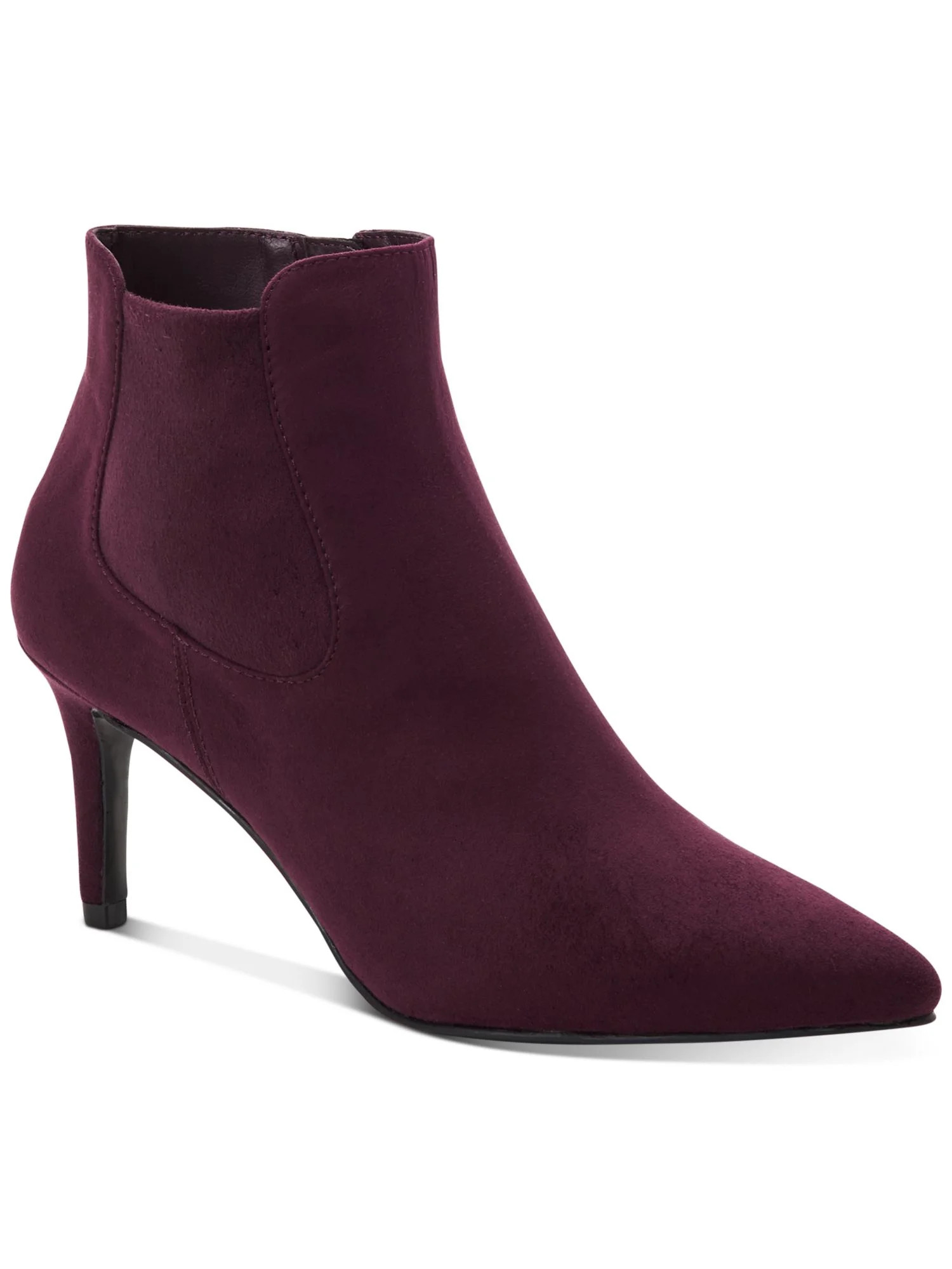 ALFANI Womens Burgundy Cushioned Stretch Jacklynne Pointed Toe Stiletto Zip-Up Dress Booties 10 M | Walmart (US)