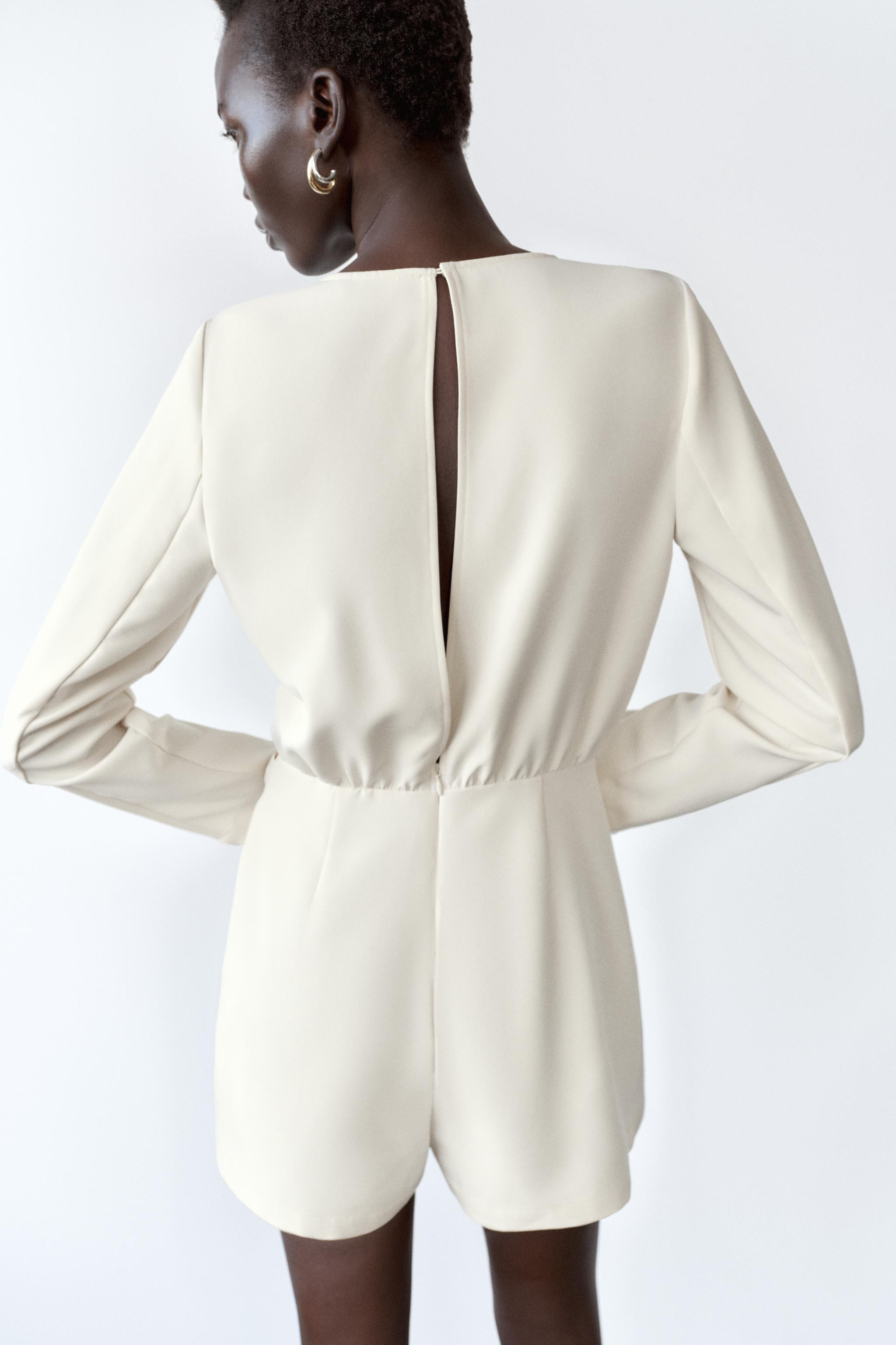 GOLD CHAIN CREPE PLAYSUIT | Zara IT